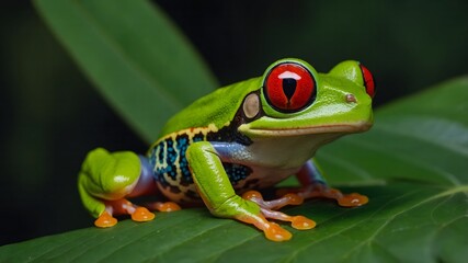 Naklejka premium red eyed tree frog