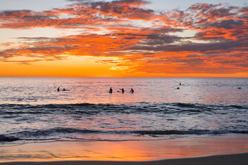 sunset on the beach