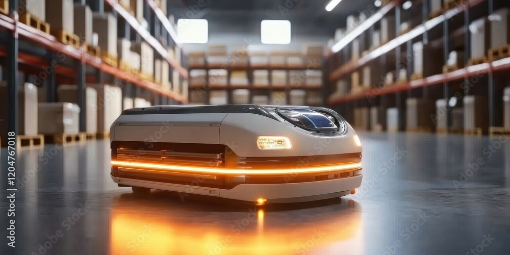 Poster advanced autonomous robots designed for efficient package sorting.