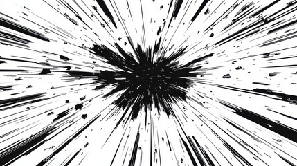 Energetic depiction of motion through illustrative lines and effects.