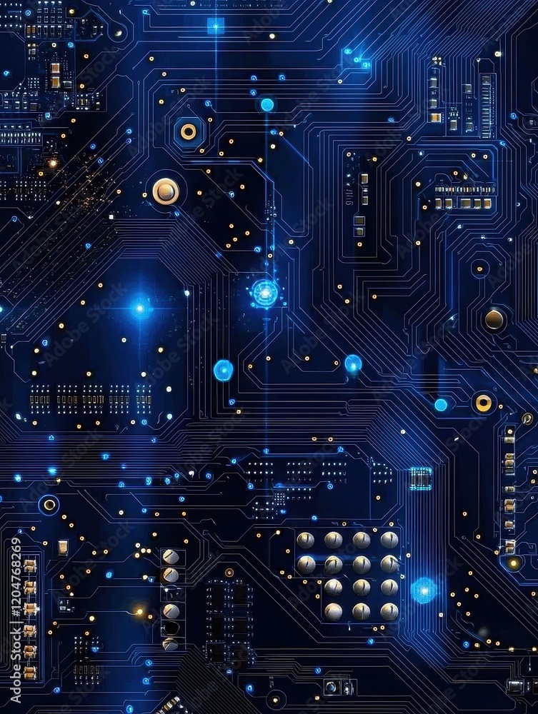 Poster advanced processing capabilities illustrated within a computer's electronic circuitry.