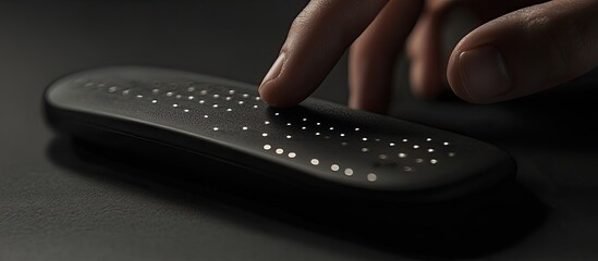 Finger Interacting With A Modern Braille Device