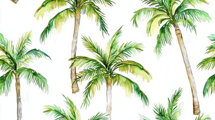 Tropical palm tree motifs illustrated in a charming hand-drawn style.