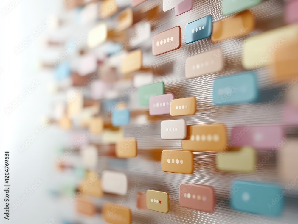 Aufkleber colorful abstract background with 3d rectangular shapes in soft pastel tones and a modern aesthetic 