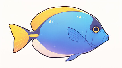 Naklejka premium Vibrant Blue Fish Illustration