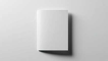 An untouched white book rests against a soft gradient backdrop.