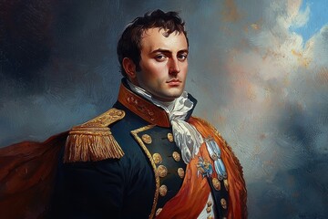 Historical depiction of a renowned leader, Napoleon