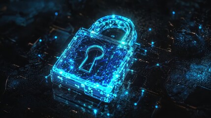 Dark backdrop enhances the brilliance of the azure lock.