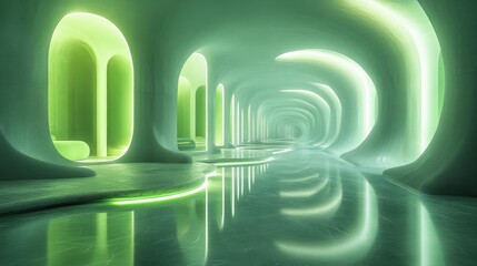 Futuristic Dark Virtual Studio for Drama Events and Documentaries with Neon Lighting and Geometric Design