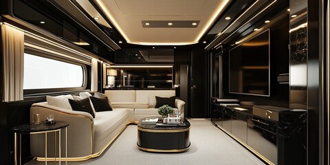 Luxurious Modern Yacht Lounge Interior Design