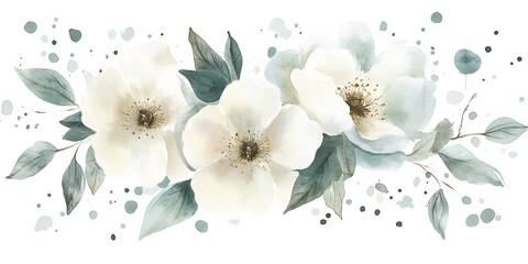 abstract white flowers background for wedding invitations