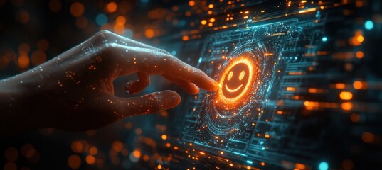 Customer Satisfaction Feedback and Rating Concept with Smiley Face Icon for Positive Service Experience