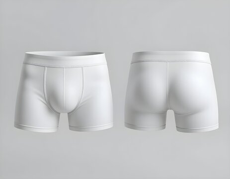 A Blank Mockup Boxer Short Jammers Template White Color