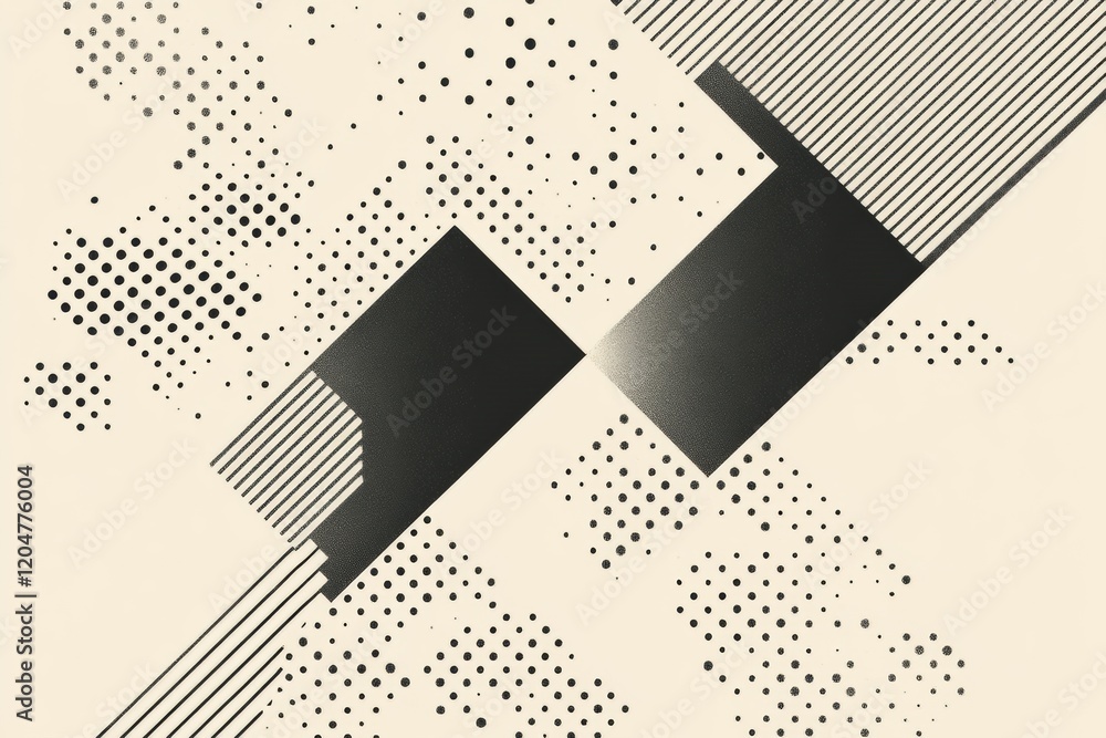 Poster abstract geometric design showcasing varied dot patterns and linear elements in a modern style with 