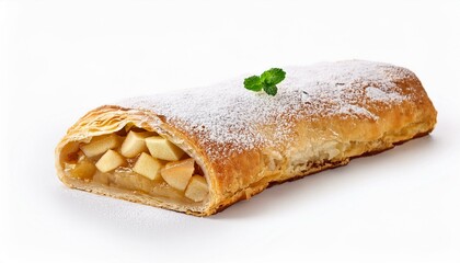 Sweet Apple Strudel dusted with powdered sugar.