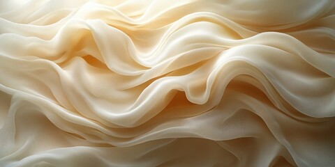 Obraz premium Luxury 3D Display Podium with Flowing Beige Fabric in Motion Minimal Glamour Cosmetic Product Presentation