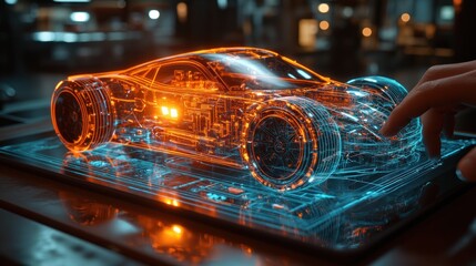 Wireless Diagnostic Application for Electric Vehicle Motor and Battery Analysis with 3D Projection on Tablet