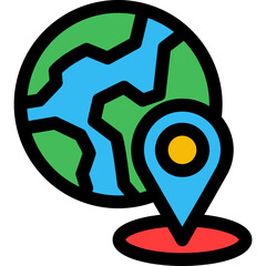 Location lineal color icon