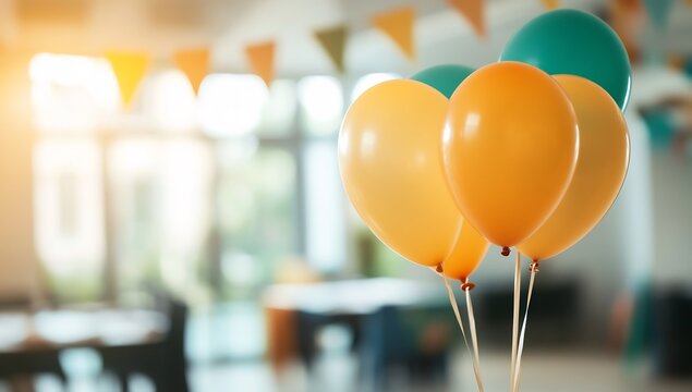 Balloons at birthday party, indoor venue