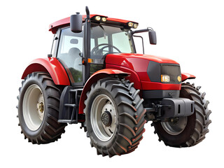 agricultural red tractor on a white background.png