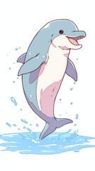 Naklejka premium Playful Dolphin Illustration