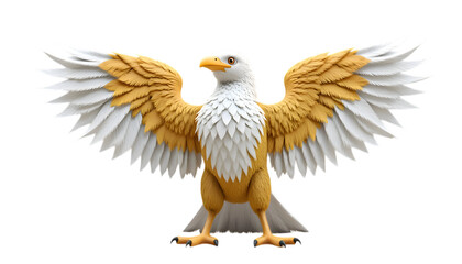 Obraz premium Majestic Golden Eagle with Spread Wings 3D Render
