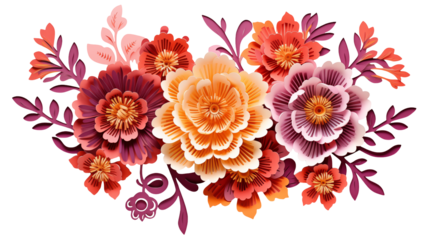 Elegant Paper Flowers Bouquet Autumnal Hues for Wedding Invitations Fall Decor and Romantic Designs