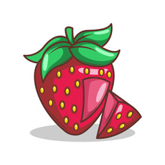 hand draw strawberry fruit illustration art
