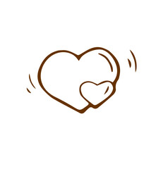Love Hearts Doodle Vectors  hand drawn sketch