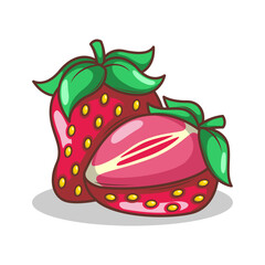 hand draw strawberry fruit illustration art