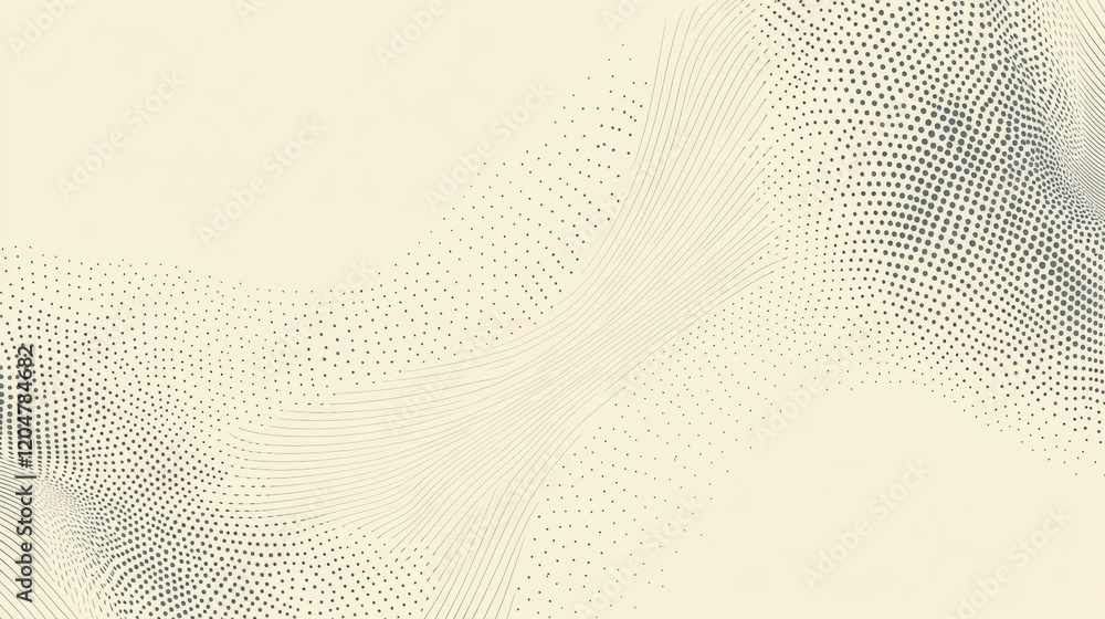 Aufkleber Soft flowing patterns create a calming background with subtle dots and waves in a light color scheme. Generative AI