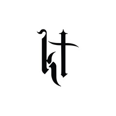 KT monogram logo design letter text name symbol monochrome logotype alphabet character simple logo