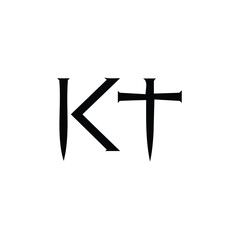 KT monogram logo design letter text name symbol monochrome logotype alphabet character simple logo