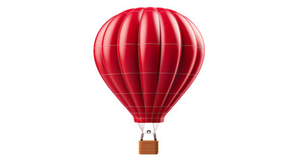 Obraz premium Red Hot Air Balloon Soaring High Above Adventure Travel Vacation Scenic View Aerial Photography