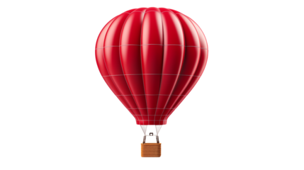 Red Hot Air Balloon Soaring High Above Adventure Travel Vacation Scenic View  Aerial Photography