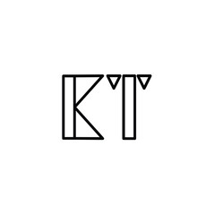 KT monogram logo design letter text name symbol monochrome logotype alphabet character simple logo