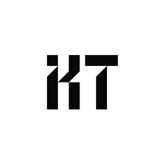Obraz premium KT monogram logo design letter text name symbol monochrome logotype alphabet character simple logo