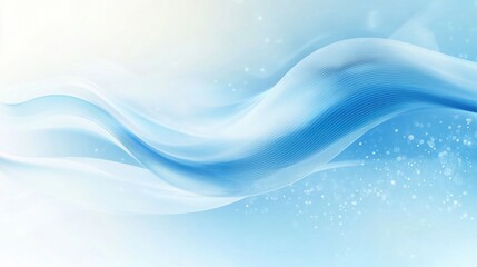 Soft flowing blue patterns create a tranquil atmosphere in a serene abstract background. Generative AI