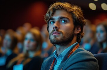 Award Ceremony for Business Project Success at Conference with Engaged Audience and Celebratory Atmosphere