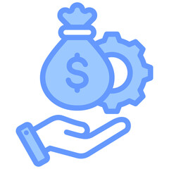 Financial Management Blue Icon