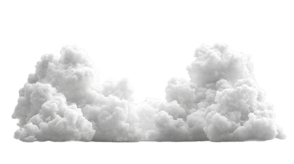 Naklejka premium Dramatic cumulus cloudscape fluffy white clouds isolated perfect for compositing on transparent background