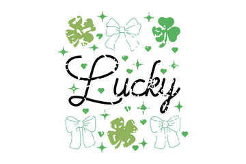 Coquette Bow SVG St.Patrick’s Day T-shirt Design