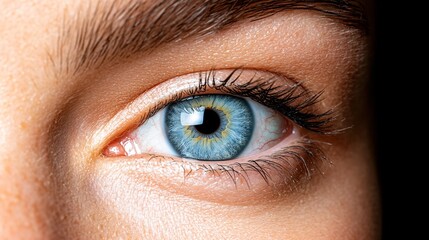 Obraz premium Clear Blue Eye with Icy Undertones in Natural Light