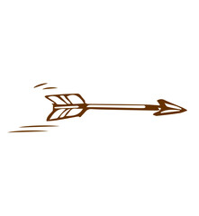 Hand drawn arrow illustration in sketch style.
