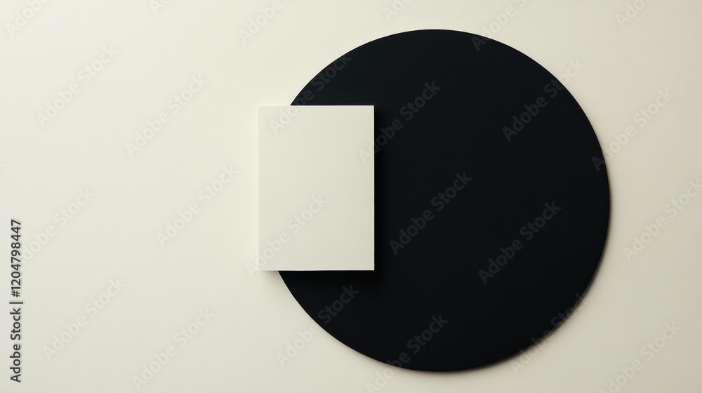 Aufkleber minimalist black and white art installation on wall featuring geometric shapes at a contemporary gal