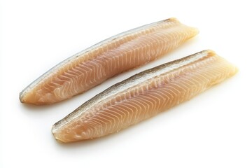 top view of mackerel fillet in a can on white background