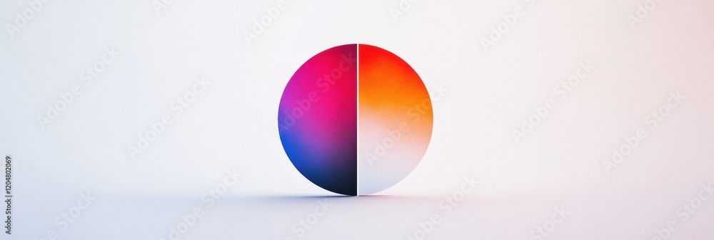 Leinwandbilder colorful gradient circle design with split hues showcasing bright colors and modern aesthetic in a m
