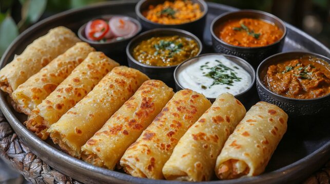 Malabari paratha, layered and crispy, presented alongside a bowl of savory curry and fresh herbs, made for a satisfying Iftar during Ramadan