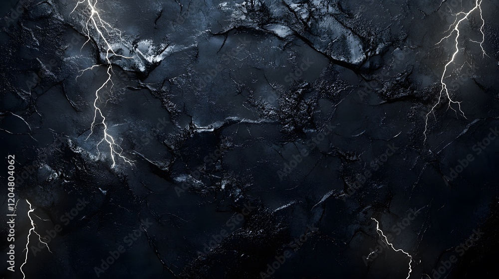 Poster dark textured background with simulated lightning bolts