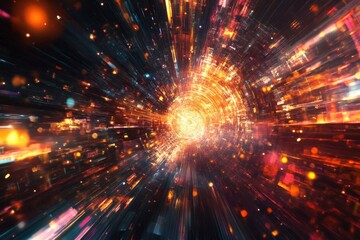 Urban panoramic high speed tech abstract light backdrop Velocity theme